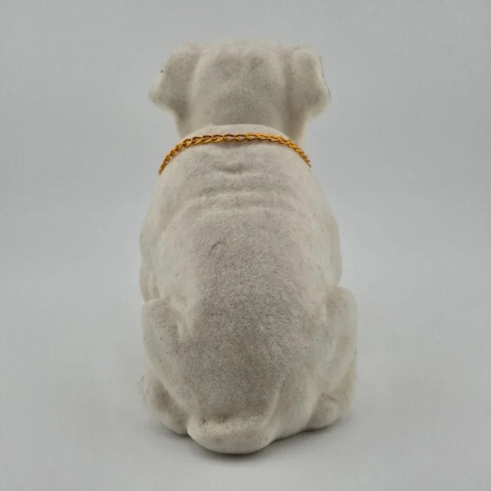 Bobble Head Bulldog With Chain Car Ornament for Desk Dashboard Decoration